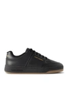 Saint Laurent Sole Contrast Reinforced Toe Cap Sneakers In Black