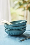 Anthropologie Amelie Latte Pasta Bowls, Set Of 4 By  In Blue Size S/4 Bowl