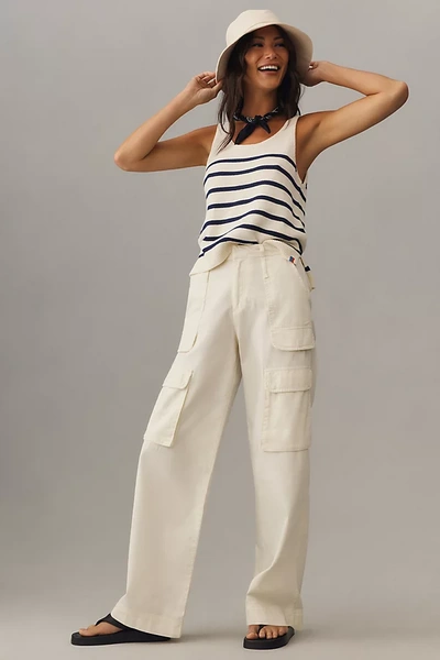 Frame Relaxed High-rise Straight-leg Cargo Jeans In White