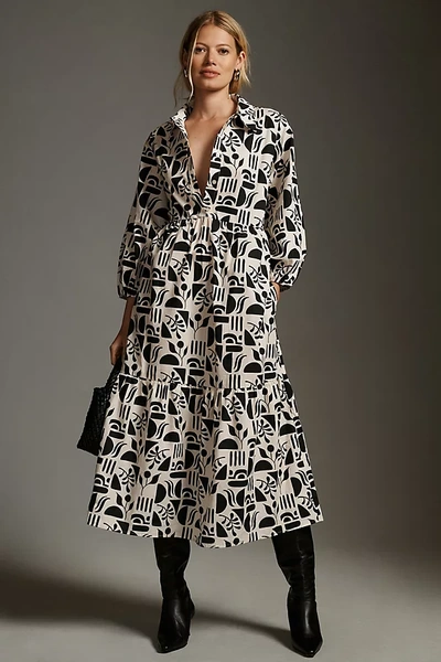 knee length dresses for ladies Abstract Animal Midnight Bettina Maxi