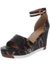 JANE AND THE SHOE ARIA WOMENS FAUX LEATHER SNAKE PRINT WEDGE SANDALS