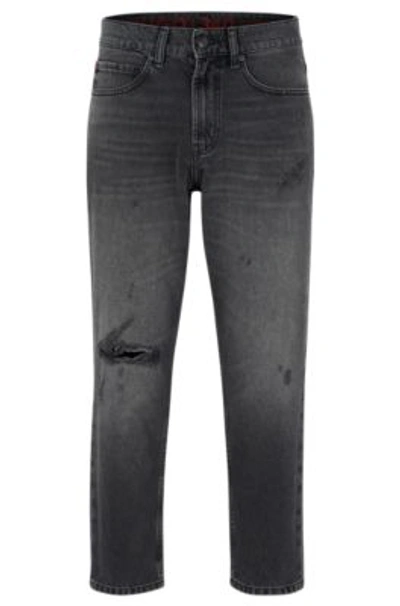 Hugo Regular-fit Jeans In Gray Rigid Denim In Grey