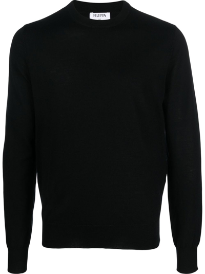 Filippa K Crew Neck Merino Sweater In Black