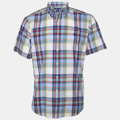 Pre-owned Ralph Lauren Muliticolor Cotton Checkered Half Sleeve Shirt M In Multicolor