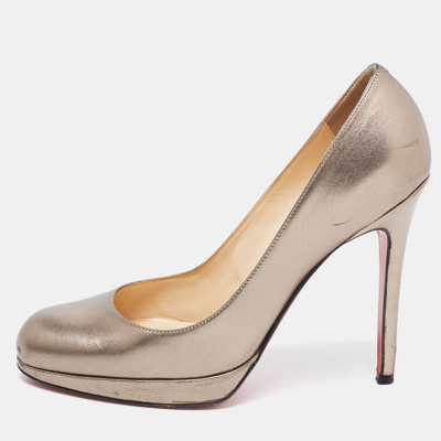 Pre-owned Christian Louboutin Metallic Leather New Simple Pumps Size 37.5