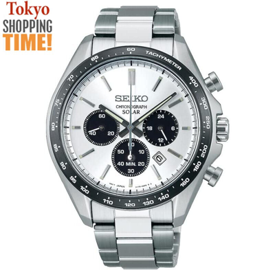 Pre-owned Seiko Selection Sbpy165 Panda White Chrono Solar Analog Men Watch Brand Box