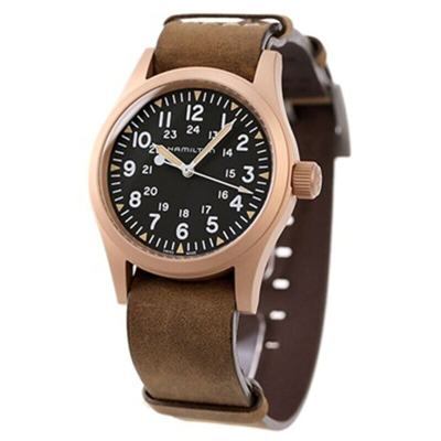 Pre-owned Hamilton Khaki Field Mechanical Bronze Case Men's Watch H69459530