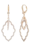 Marchesa Gold-tone Crystal Open Orbital Drop Earrings In Gold/ Coral
