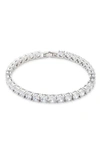 Marchesa Cubic Zirconia Tennis Style Flex Bracelet In Rhod/ Cry