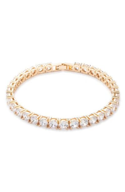 Marchesa Cubic Zirconia Tennis Style Flex Bracelet In Gold