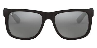Pre-owned Ray Ban Ray-ban 0rb4165f Sunglasses Men Black Square 58mm 100% Authentic In Grey Mirror Silver