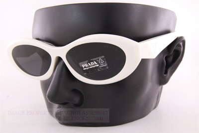 Pre-owned Prada Brand  Sunglasses Pr 26zs 17k 08z Talc/dark Gray For Women