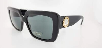 Pre-owned Versace Sunglasses 4384b Gb1/87 54mm Black Frame With Grey Lenses In Gray