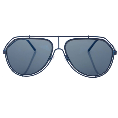 Pre-owned Dolce & Gabbana Dg 2176 Aviator Pilot Style Sunglasses With Case Blue 12680 In Gray