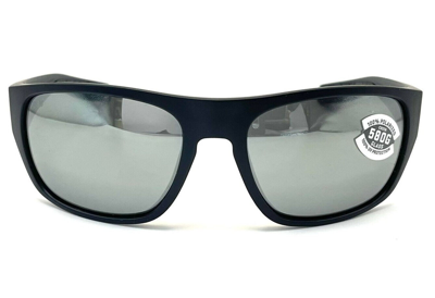Pre-owned Costa Del Mar Tico Sunglasses Matte Black/gray Silver Mirror 580glass