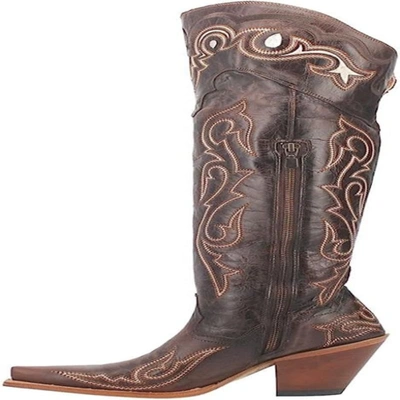 Pre-owned Dan Post Women's Kommotion Snip Toe Cowboy Boots Western In Chocolate