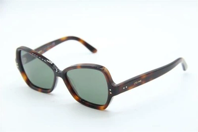 Pre-owned Celine Cl 40075i 56n Brown Black Authentic Sunglasses W/ Case Cl40075i 56-14 In Green