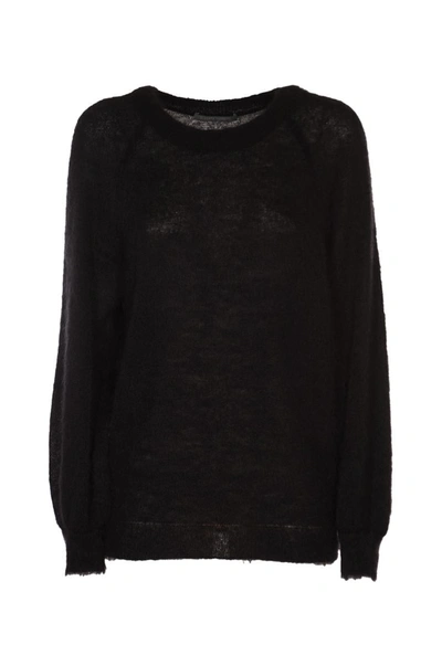 Alberta Ferretti Round Neck Sweater In Black