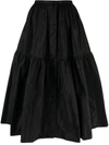 Patou Midi Skirt In Gabardine In Black