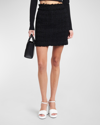 Dolce & Gabbana Wool-blend Tweed Miniskirt In Black