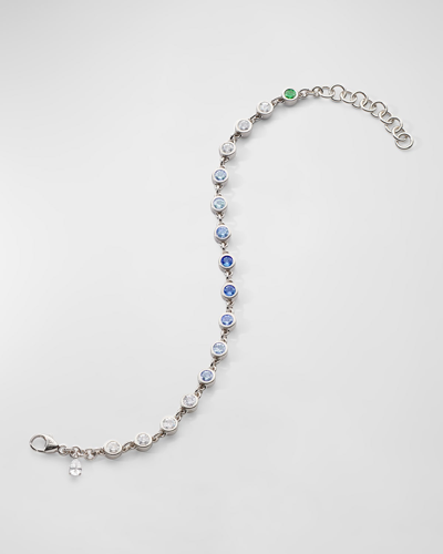 Monica Rich Kosann Sterling Silver Ombre Sapphire Tennis Bracelet