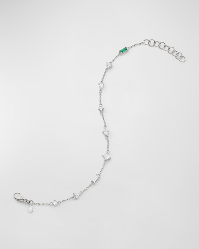 Monica Rich Kosann Sterling Silver Multi-cut Rock Crystal Tennis Bracelet
