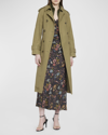 VERONICA BEARD CONNELEY TRENCH COAT WITH TURTLENECK DICKEY