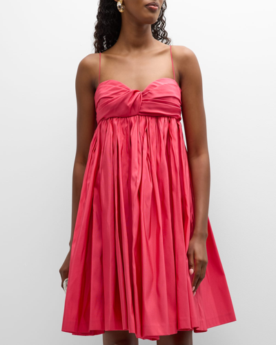 Adam Lippes Voluminous-skirt Silk Dress In Pink