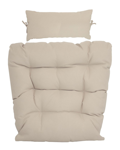 Sunnydaze Replacement Seat And Headrest Cushion For Danielle Egg Chair In Off-white