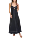 Tory Burch Contrast-stitch Detail Midi Dress In Blue
