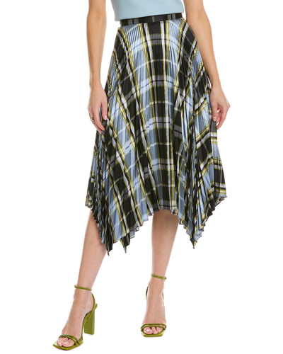 Tory Burch Sunburst Pleated Skirt In Blue