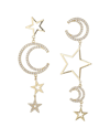 EYE CANDY LA EYE CANDY LA THE LUXE COLLECTION CZ CELESTIAL STAR AND MOON DROP EARRINGS