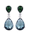 Liv Oliver Silver Tear Drop Two Tone Gemstone Earrings