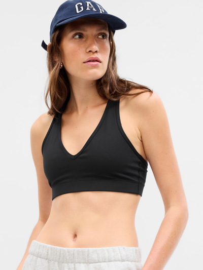 Gap Fit Recycled Power Low Impact Sports Bra In Black