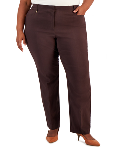 Jm Collection Plus & Petite Plus Size Tummy Control Curvy-fit Pants, Created For Macy's In Rich Truffle