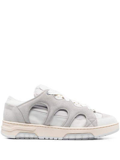 Paura Panelled Lace-up Sneakers In Grey