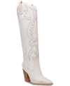 Steve Madden Lashes Western Boot In White Distressed