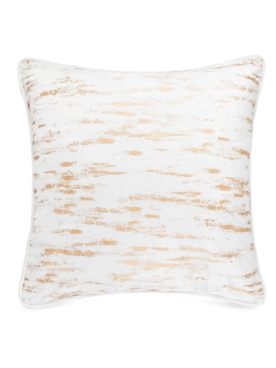 Callisto Home Arian Metallic Velvet Pillow In White Gold