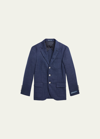 Polo Ralph Lauren Boy's Performance Twill Sport Jacket In Navy