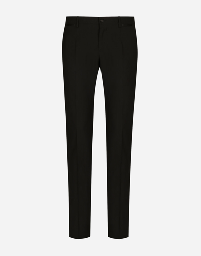 Dolce & Gabbana Straight-leg Tuxedo Trousers In Black