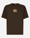Dolce & Gabbana Cotton T-shirt With Logo Print In Brown