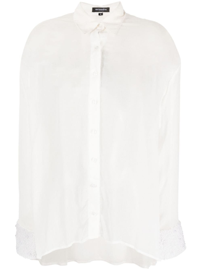 Retroféte Pearl-embellished Detail Shirt In White