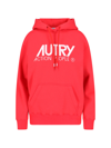 Autry Logo-print Drawstring Hoodie In Red