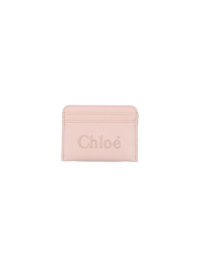 Chloé "sense" Card Holder In Pink