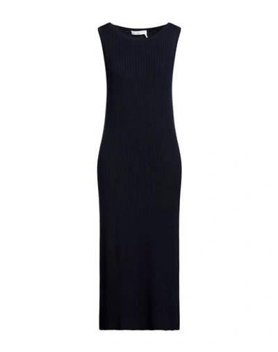 Chloé Woman Midi Dress Midnight Blue Size S Wool, Cashmere