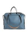 Piquadro Woman Shoulder Bag Slate Blue Size - Soft Leather