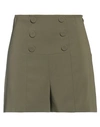 Patrizia Pepe Woman Shorts & Bermuda Shorts Military Green Size 8 Polyester, Elastane