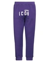 Dsquared2 Man Pants Purple Size Xxl Cotton, Elastane