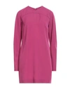 Dsquared2 Crepe Fabric Long Sleeved Dress With Logo Charm In Red