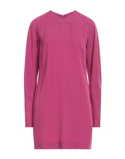 Dsquared2 Crepe Fabric Long Sleeved Dress With Logo Charm In Red